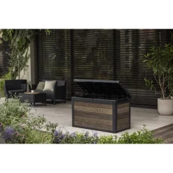 Keter Baule in Resina SIGNATURE DECO BOX 100 NOCE- Portattrezzi In Resina|Bauli In Resina