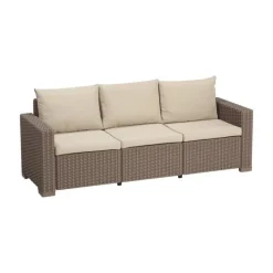 Keter Divano 3 Posti CALIFORNIA Cappuccino- Divani E Set Da Giardino|Divani E Set Da Giardino