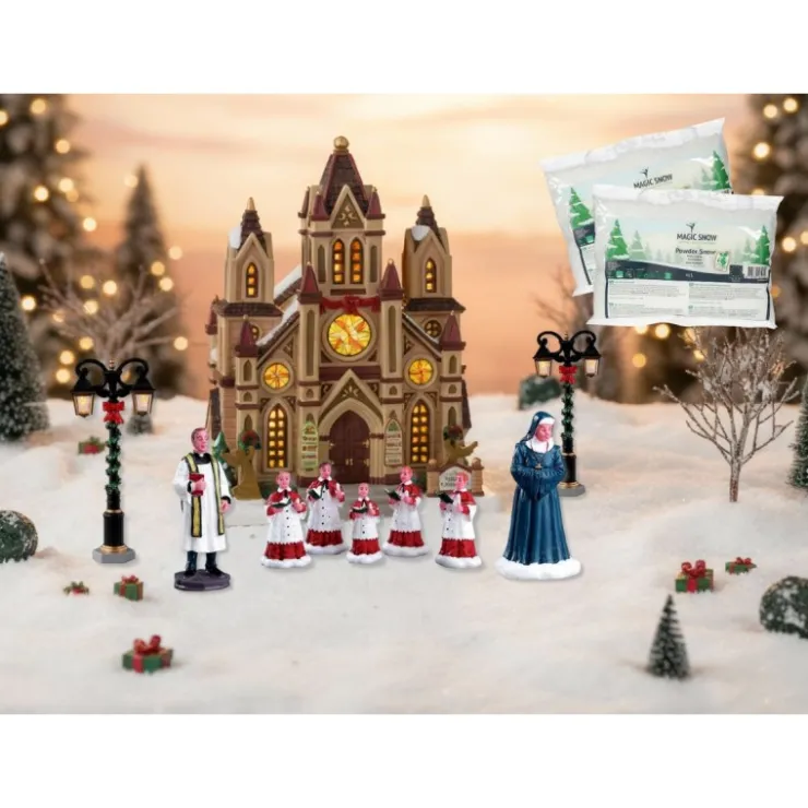 Lemax Grace Cathedral Pack con Neve in Omaggio- Lemax Starter Pack|Novità Lemax Natale 2025