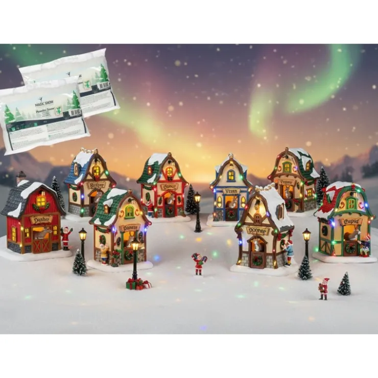 Lemax Santa's Reindeer Pack con Neve in Omaggio- Lemax Starter Pack|Novità Lemax Natale 2025