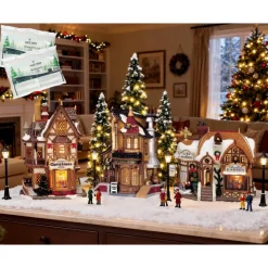 Lemax Starter Pack con Neve in Omaggio - Devaney's Bakery, Tannenbaum Christmas Shoppe, Lucy's Chocolate Shop- Edifici Illuminati|Lemax Best Buy