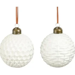 Edelman Pallina di Vetro 8 cm Color Bianco. Pesso Singolo.- Addobbi Per Albero Di Natale