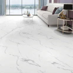 Unionwood Pavimento In Spc Effetto Pietra - Marmo Venato Bianco- Pavimenti In Spc Unionwood