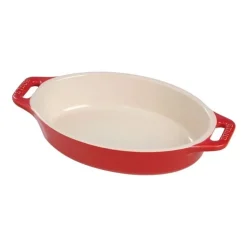 Staub Pirofila Gratin Ovale 36 cm Rossa in Ceramica- Piatti Pirofile E Vassoi