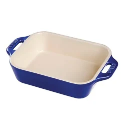 Staub Pirofila Gratin Rettangolare 19 x 12 cm Blu Scura in Ceramica- Piatti Pirofile E Vassoi
