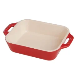 Staub Pirofila Gratin Rettangolare 26 x 17 cm Rossa in Ceramica- Piatti Pirofile E Vassoi