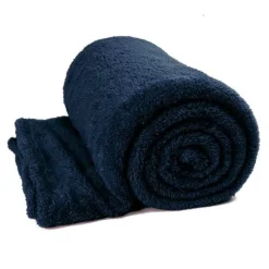 Unique Living Plaid Teddy Glitter 150 x 200 cm Dark Blue- Plaid Unique Living|Cuscini E Plaid