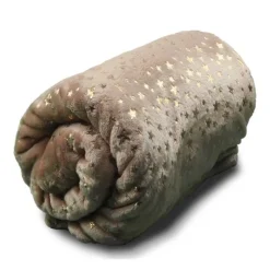Unique Living Plaid Throw Xmas Glitter Star 130 x 160 cm Colore Taupe- Plaid Unique Living|Cuscini E Plaid