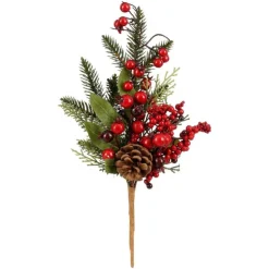 Edelman Ramo con Bacche Rosso 35 cm- Complementi D'Arredo|Ghirlande