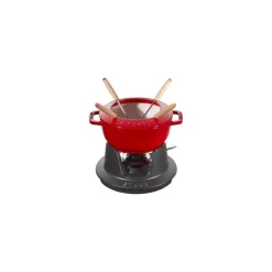 Staub Set Fonduta Gourmet 16 cm Rosso in Ghisa- Set Fonduta E Crepiere