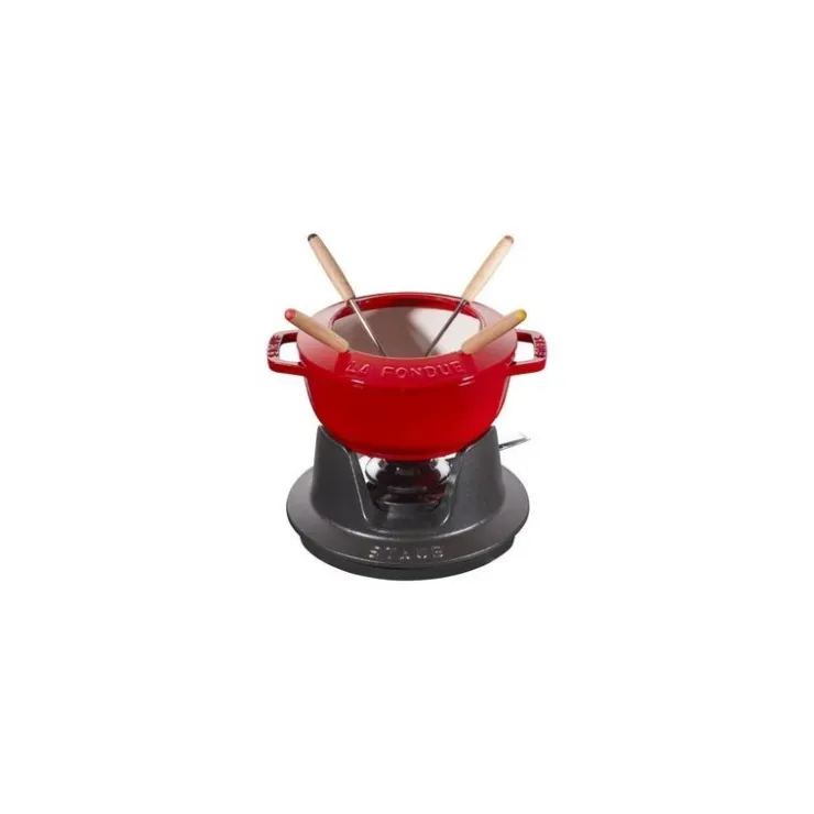 Staub Set Fonduta Gourmet 16 cm Rosso in Ghisa- Set Fonduta E Crepiere