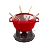 Staub Set Fonduta Gourmet 18 cm Rosso in Ghisa- Set Fonduta E Crepiere