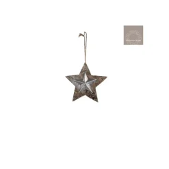Edelman Stella Da Appendere Piccola In Legno E Latta- Palline Di Natale|Addobbi Per Albero Di Natale