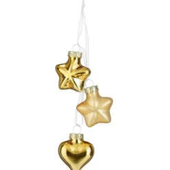 Edelman Stella o Cuore Color Oro. Pezzo Singolo.- Addobbi Per Albero Di Natale