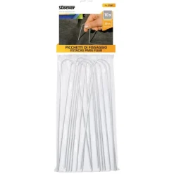 Stocker Picchetti di fissaggio acciaio zincato 20 cm 10 pz/conf- Protezione
