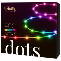 Twinkly DOTS Striscia 20 m 400 Led RGB BT + WiFi Cavo Trasparente- Twinkly Home|Luci Di Natale
