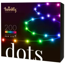 Twinkly DOTS Striscia 10 m 200 Led RGB BT + WiFi Cavo Trasparente- Twinkly Home|Luci Di Natale