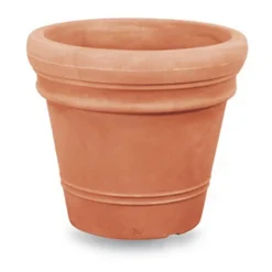 Veca Vaso Doppio Bordo Liscio Ducale- Vasi In Resina Cotto Toscano|Vasi Tondi In Resina