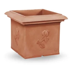Veca Vaso Festonato Quadro Ducale- Vasi In Resina Cotto Toscano|Vasi Quadrati In Resina