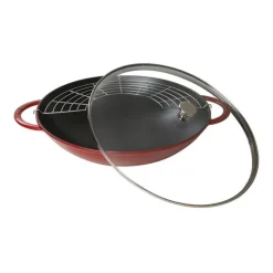 Staub Wok 37 cm Rosso in Ghisa- Wok E Tajine